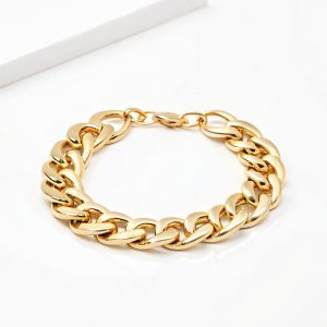 LuxeGrownGems 7-Inch Gold-Fill Curb Chain Bracelet